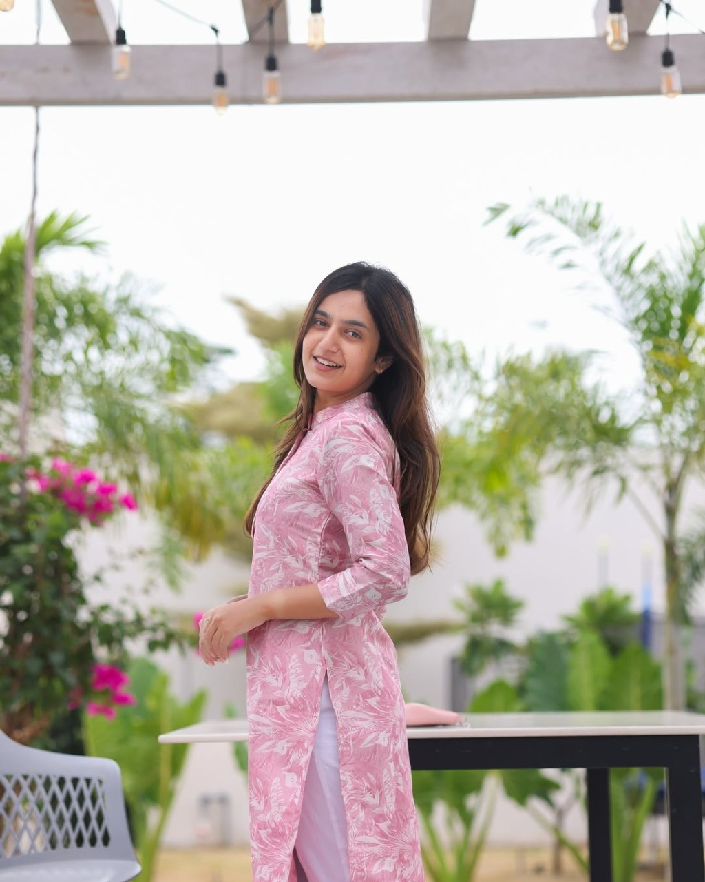 Pink Rose Cotton Kurti