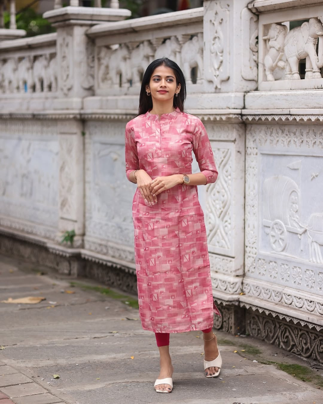 Dusty Pink Cotton Kurti