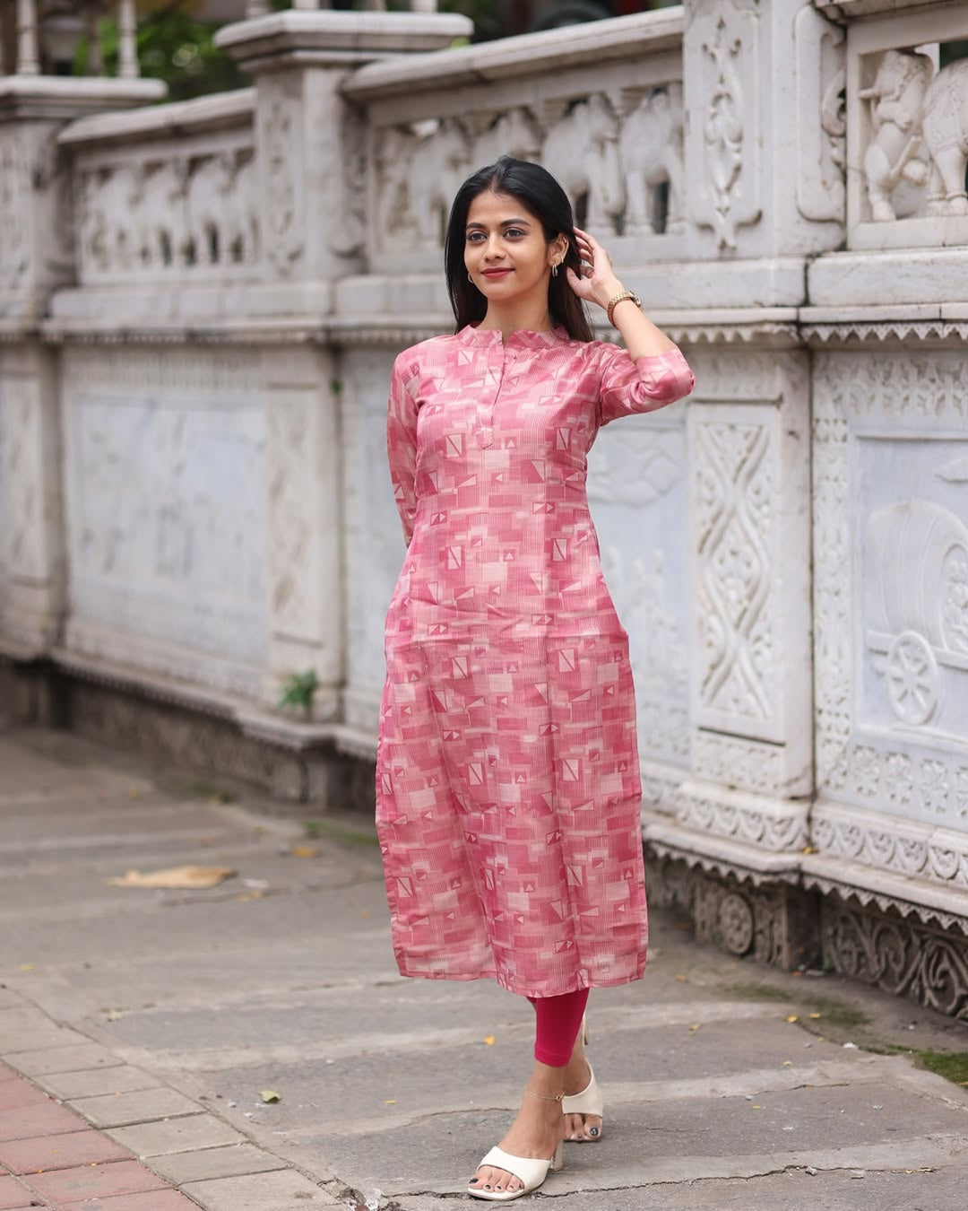 Dusty Pink Cotton Kurti