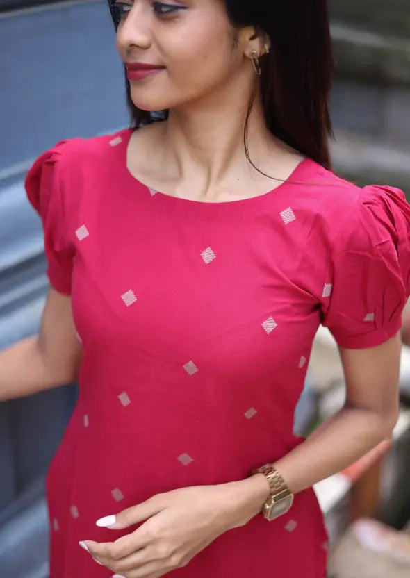 Pink Blossom Cotton Kurti