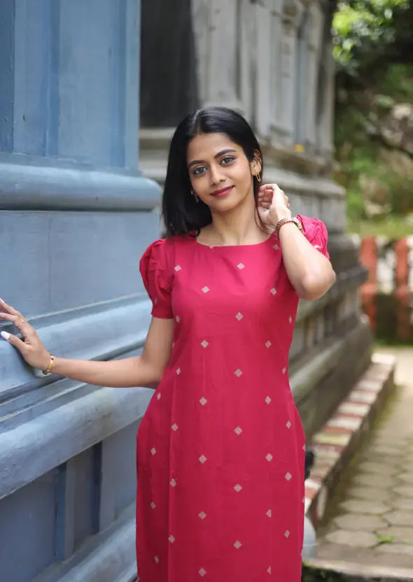 Pink Blossom Cotton Kurti