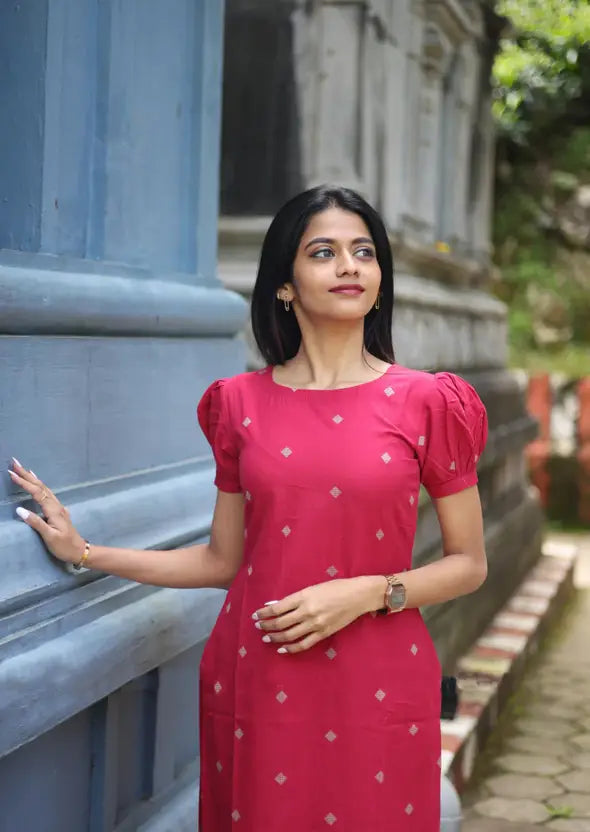 Pink Blossom Cotton Kurti